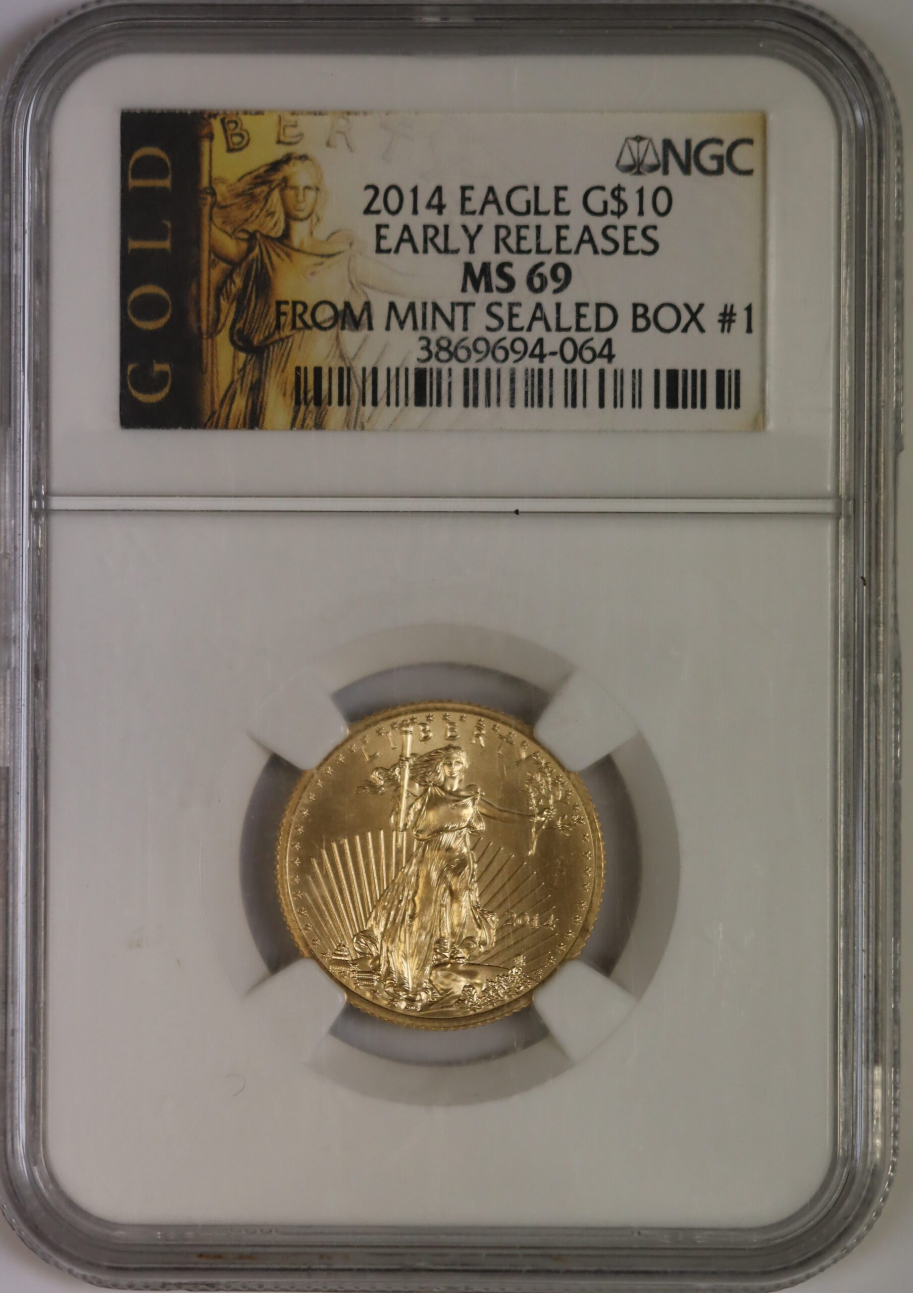 2014 $10 Gold Eagle 1/4th OZ NGC MS69 Early Releases – Portsmouth