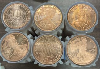 1 oz Copper Rounds .999 Fine Random Design