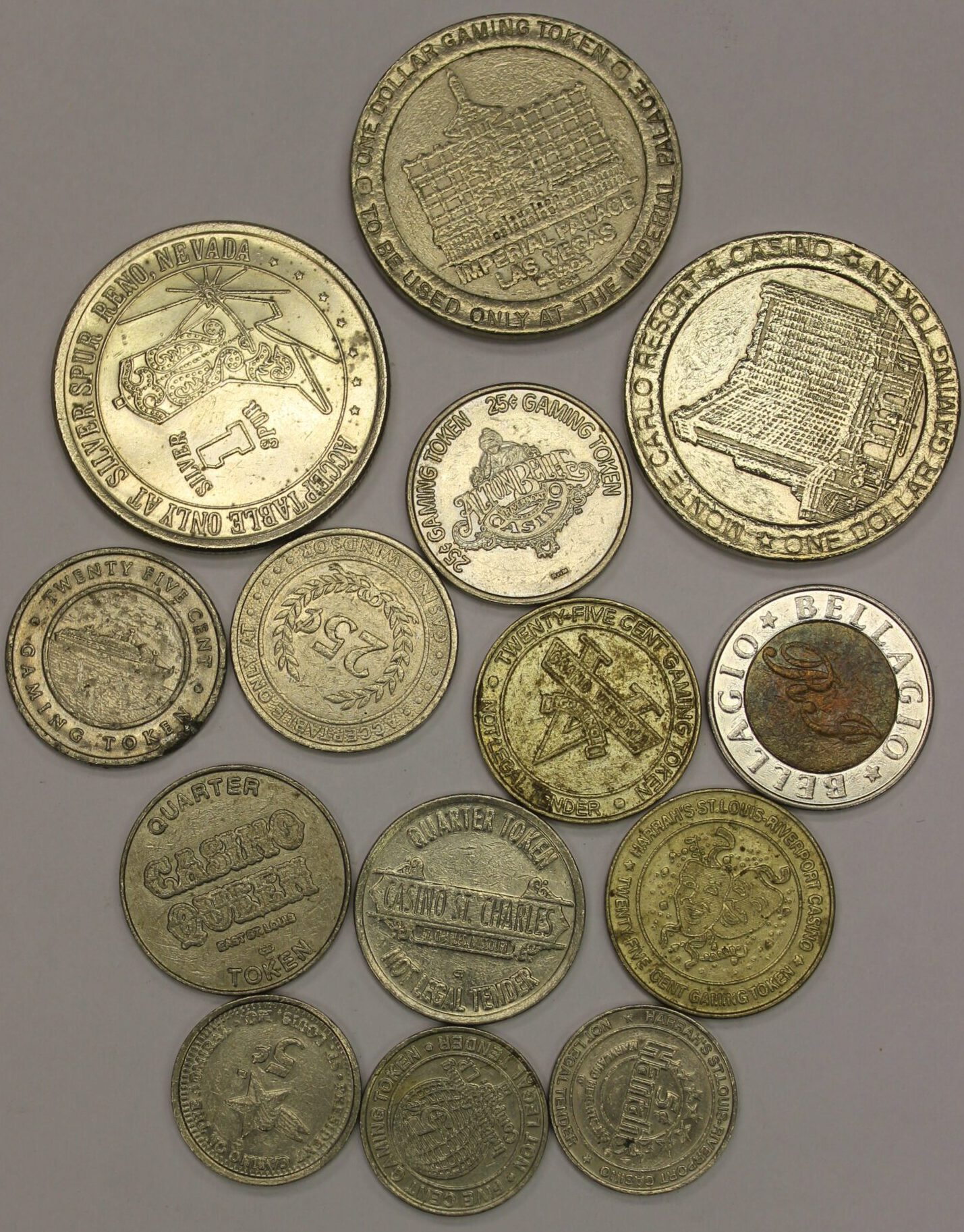 AUCTION- 14 Casino Tokens 5 Cents thru One Dollar – Portsmouth Coin &  Currency Co