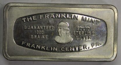 Franklin Mint 1000 Grains Sterling Silver Ingot Christmas 1971 In