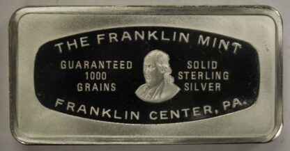 Franklin Mint 1000 Grains Sterling Silver Christmas 1977 Ingot In
