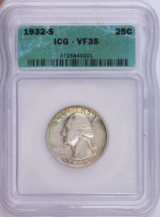 Auction - 1932 S Washington Quarter VF35 ICG