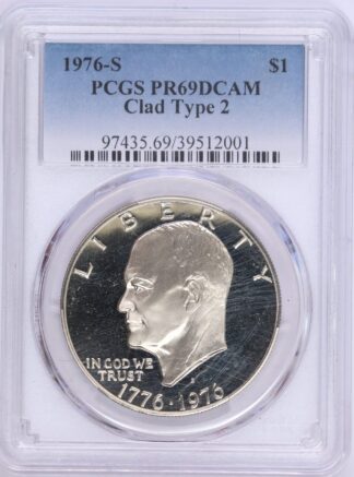1976 S Clad Eisenhower Dollar Type 2 PR69 DCAM PCGS