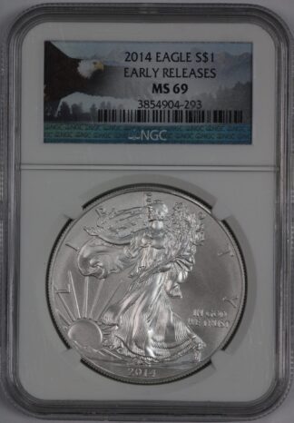 Auction - 2014 Silver Eagle NGC MS69 - Early Releases/Bald Eagle Label
