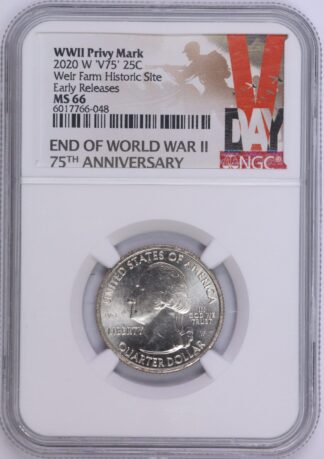 Auction - 2020 W V25 Weir Farm Washington Quarter MS66 NGC