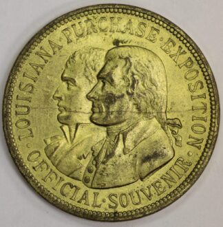 1904 Louisiana Purchase Exposition So Called Dollar HK302 Yellowed Bronze