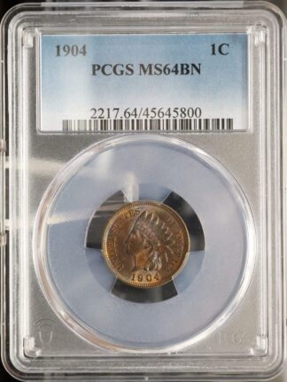 Auction - 1904 Indian Cent MS64 BN Toned PCGS