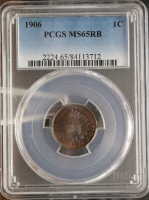 Auction - 1906 Indian Cent MS65 BN Toned PCGS
