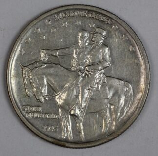 Auction - 1925 Stone Mountain Commemorative Silver Half - Housed In Red Plastic Holder