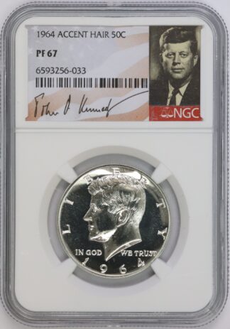 Auction - 1964 Kennedy Half Dollar Accented Hair PF67 NGC