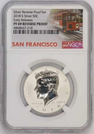 Auction - 2018 S Silver Kennedy Half Dollar Reverse Proof PF69 NGC