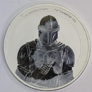 Auction - 2021 Niue Star Wars Mandalorian - One Ounce .999 Fine Silver - Milk Spots