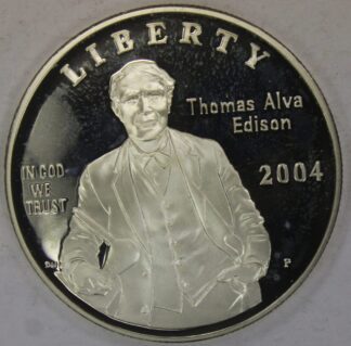 AUCTION- 2004-P Thomas Edison Commemorative Proof Silver Dollar