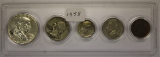 1958 Year Set Half Dollar, Quarter, Dime, Nickel and Cent Circulated