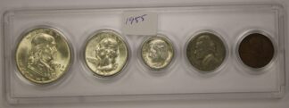 1955 Year Set Half Dollar, Quarter, Dime, Nickel and Cent Circulated