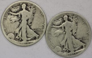 AUCTION-  1918 & 1918-S Walking Liberty Half Dollars Circulated