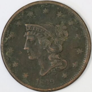 Auction - 1839 Braided Hair Large Cent VF
