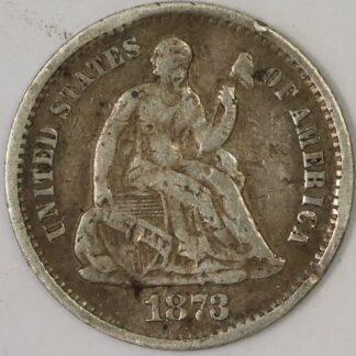 Auction - 1873 S Seated Liberty Half Dime Contact Mark Damage