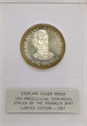 Auctions - 1967 Abraham Lincoln Mint Sterling Silver Medal In Plastic Holder With Label