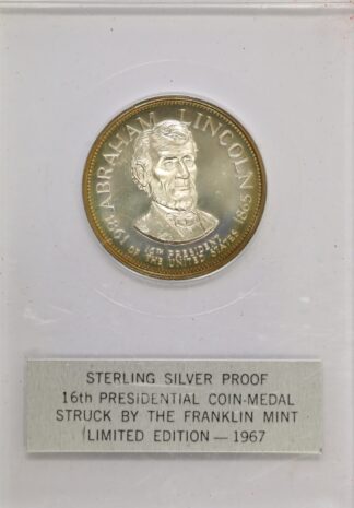 Auctions - 1967 Abraham Lincoln Mint Sterling Silver Medal In Plastic Holder With Label