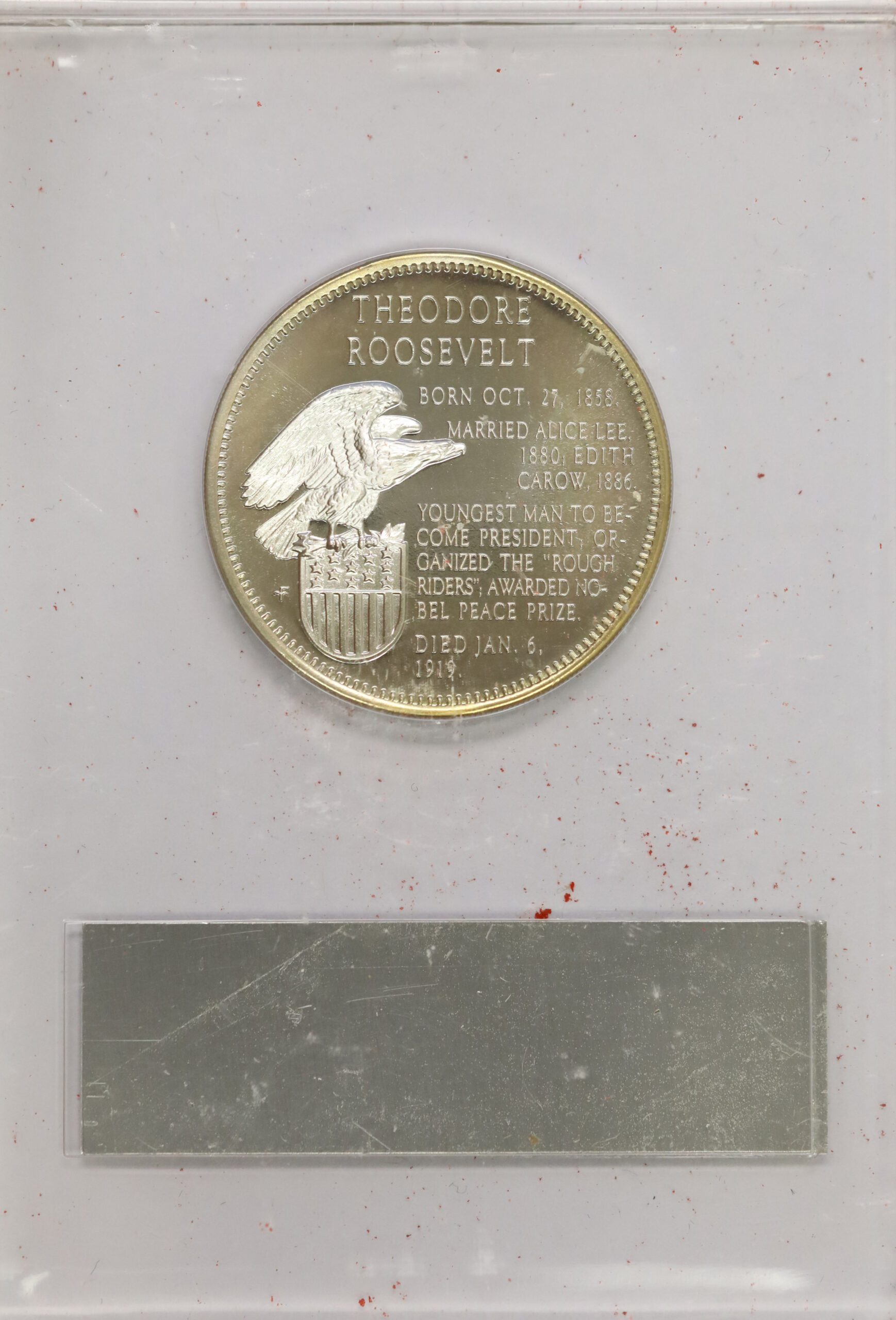 Auction - 1967 Theodore Roosevelt Sterling Proof Medal - Image 3