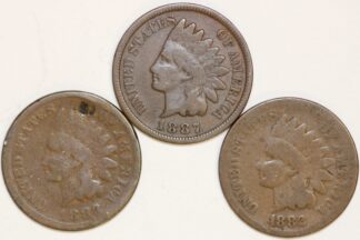 AUCTION-  1882, 1883 & 1887 Indian Head Cents Circulated