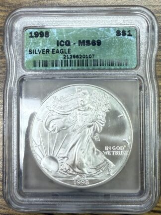 Auction - 1998 Silver Eagle MS69 ICG