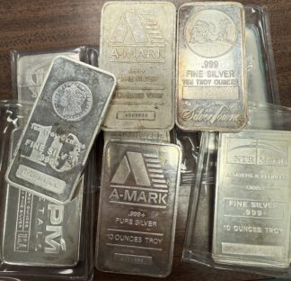 10 Oz Silver .999 Bars Random Type