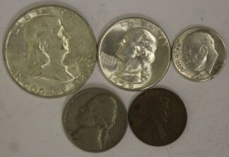 1956 Year Set Half Dollar, Quarter, Dime, Nickel and Cent Circulated