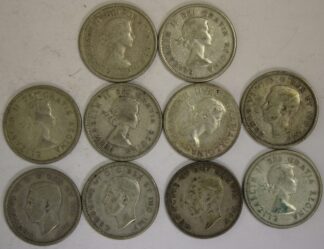 AUCTION-   Ten Different Canada Silver Quarters