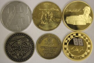 AUCTION-  Six Different Sports Tokens Medals Racing, Football, Basketball, Baseball