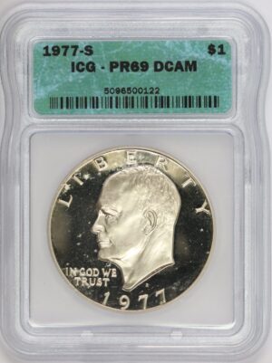 Auction - 1977 S Eisenhower Clad Dollar PR69 DCAM ICG