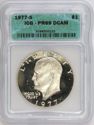 Auction - 1977 S Eisenhower Clad Dollar PR69 DCAM ICG
