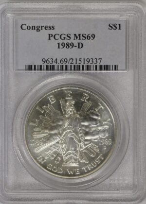 Auction - 1989 D Congressional Commemorative Silver Dollar PCGS MS69