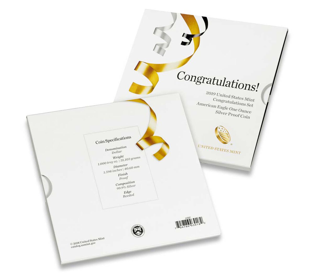 2019 W Congratulation Set Silver Eagle .999 Fine Silver oz - Image 2