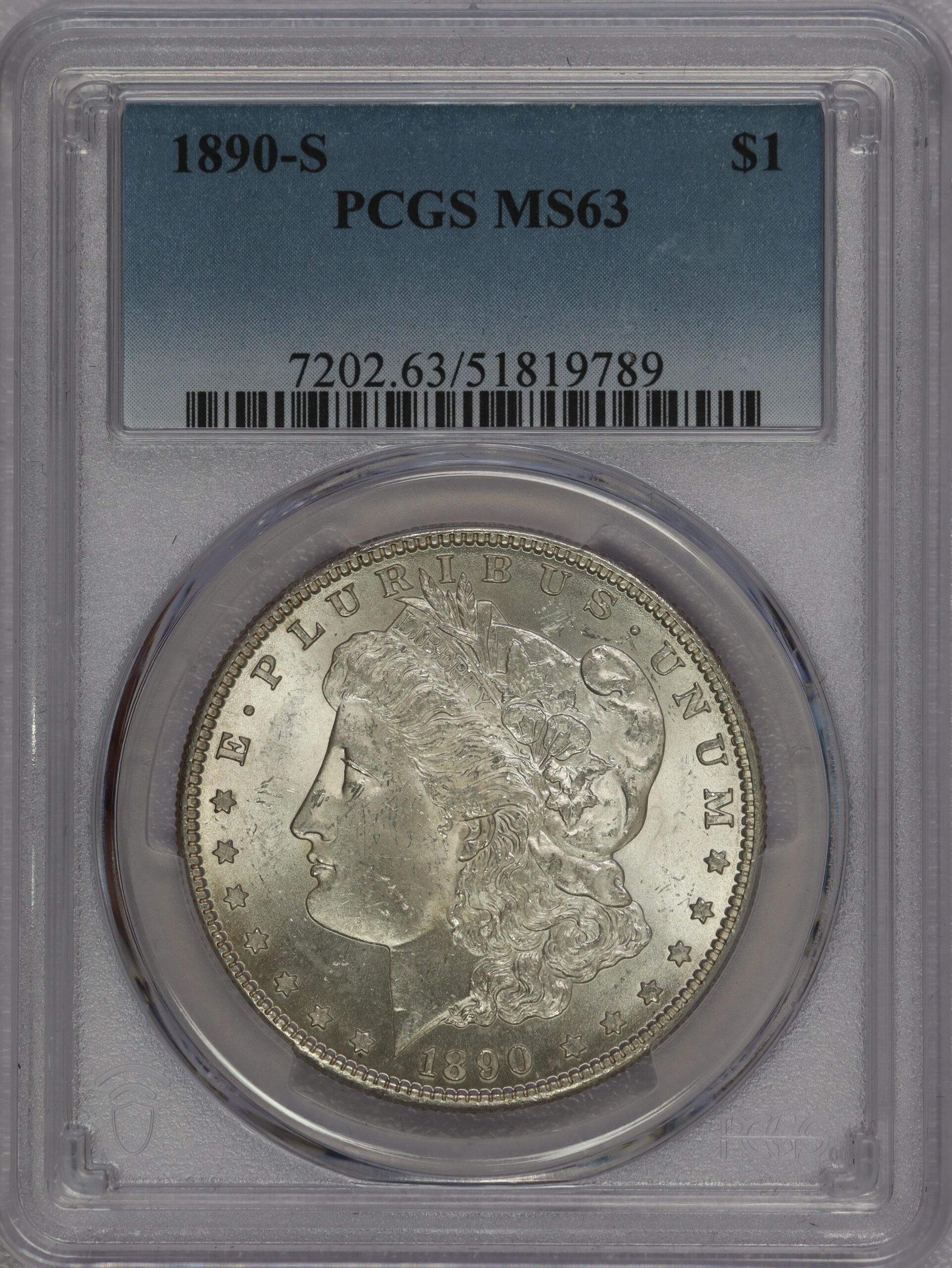 1890 S Morgan Dollar MS63 PCGS