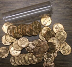 Auction - 1958 D Lincoln Wheat Cent UNC Roll In Plastic Tube