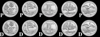 2018 P D America The Beautiful Clad Quarter 10 Quarter Circulating Coin Set