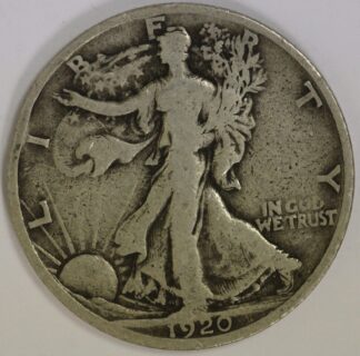 AUCTION-  1920-S Walking Liberty Half Dollar Has Rim Ding