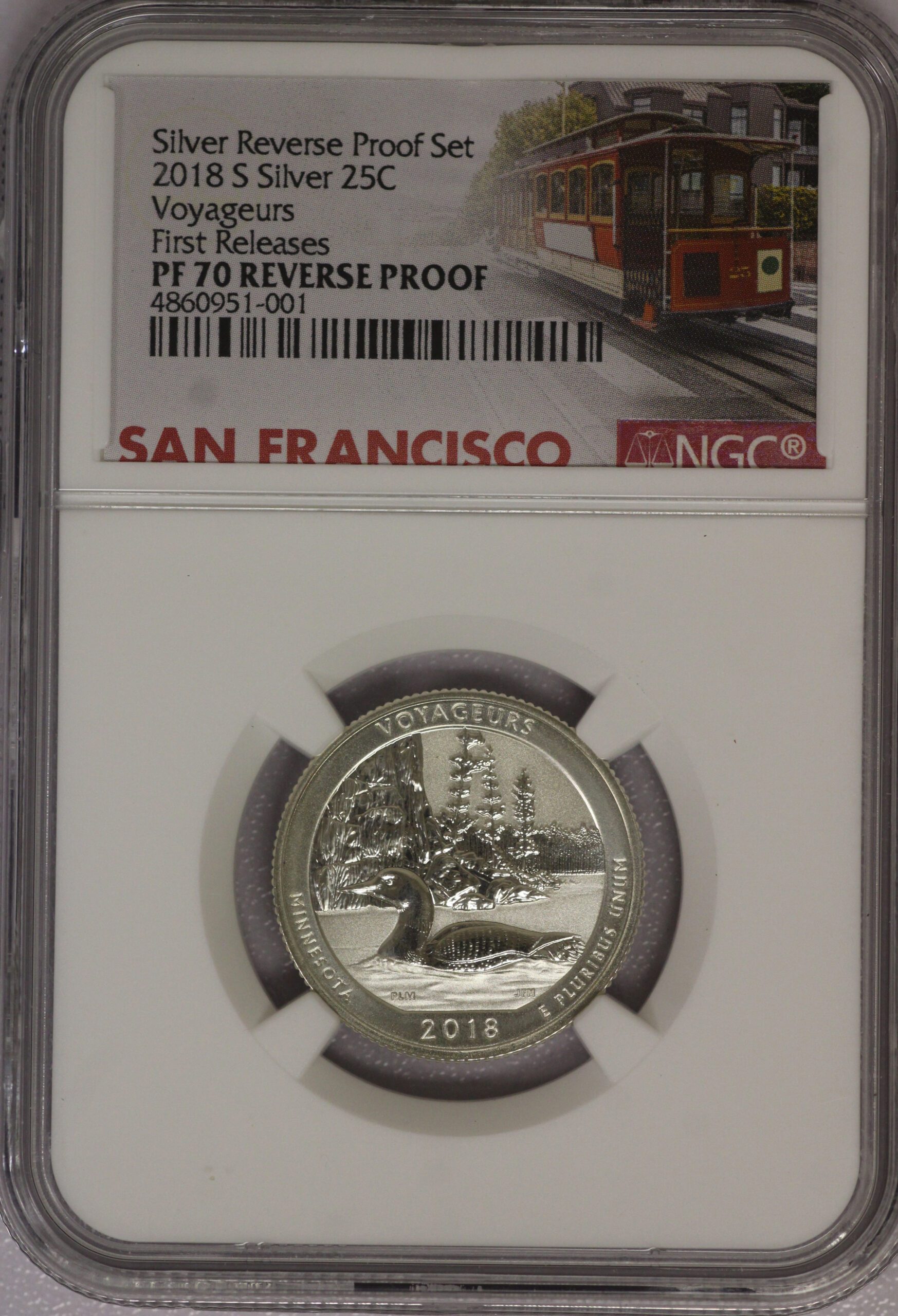 2018 S ATB Voyageurs Silver Quarter – NGC PF70 Reverse Proof