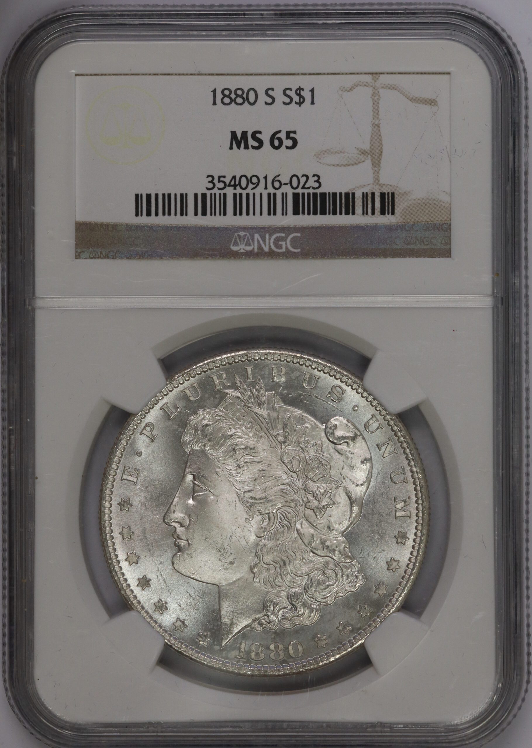 1880 S Morgan Dollar NGC MS65
