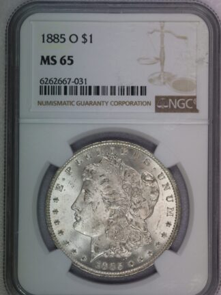 1885 O Morgan Dollar NGC MS65