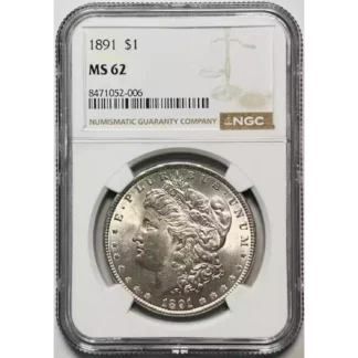 1891 Morgan Dollar MS62 NGC