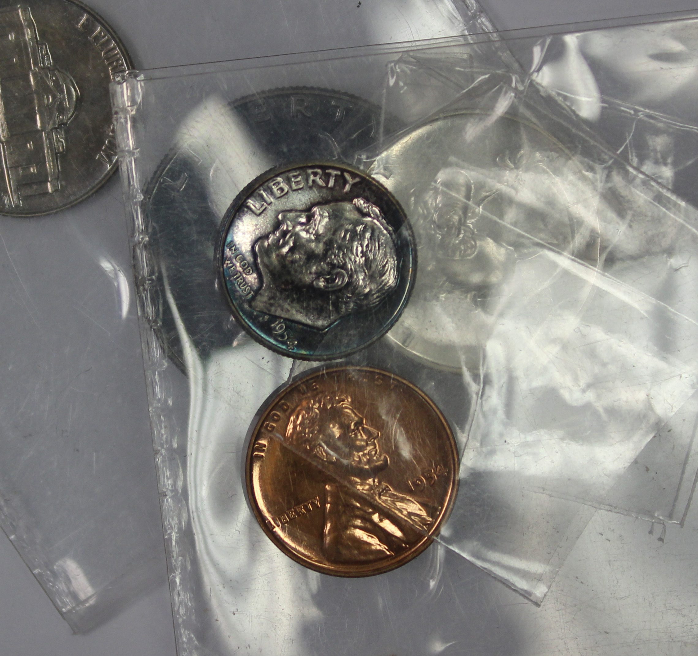 Auction - 1954 Proof Set Coins Have Toning & Cello Isn't Original Has Original Box - Image 5