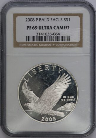Auction - 2008 P Bald Eagle PF69 Silver Dollar Commemorative NGC