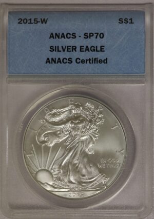 Auction - 2015 W Burnished American Silver Eagle ANACS SP70
