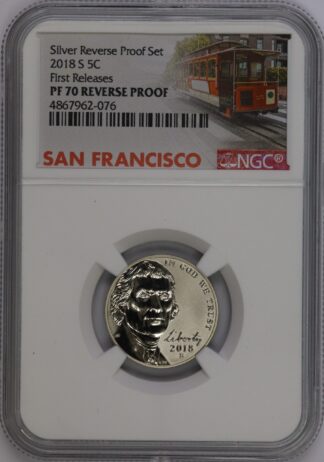 Auction - 2018 S Jefferson Nickel PF70 Reverse Proof NGC