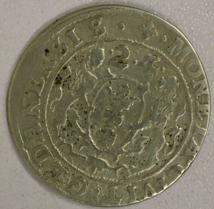 AUCTION- 1624 Danzig Silver Ort (1/4 Taler) Gdansk (Danzig) Mint - Image 2