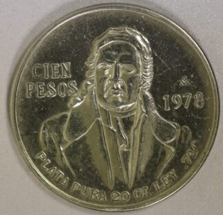 1977 or 1978 Mexico 100 Pesos .720 Silver