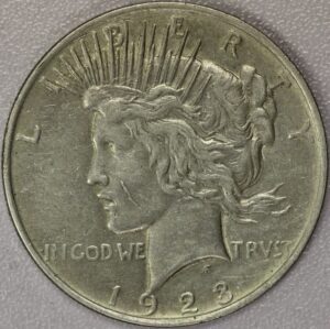 Auction - 1923 Peace Dollar Scar Cheek Damaged
